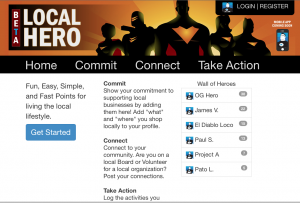 home page of the be.alocalhero.com website